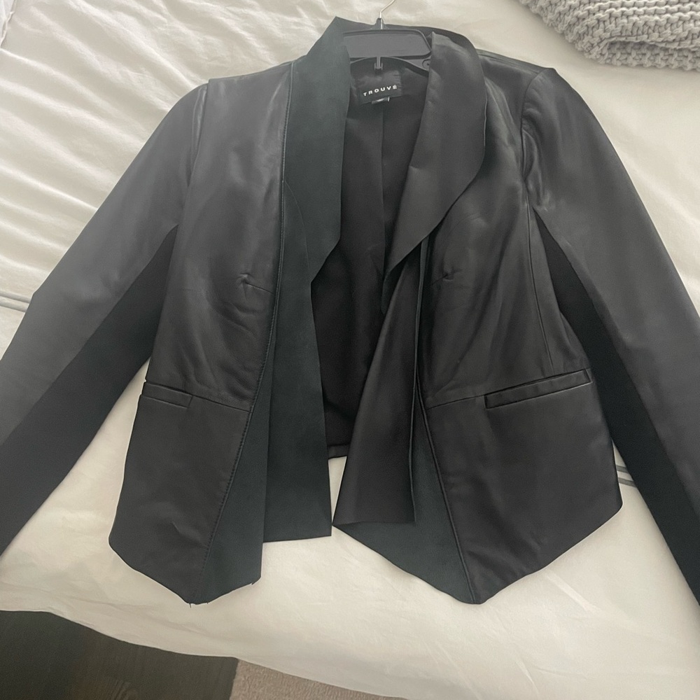 Women’s black leather jacket